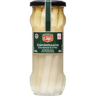 Espárragos blancos extra IGP de Navarra muy gruesos 6-8 piezas frasco 205 g neto escurrido -