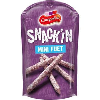 Snack´in mini sticks de fuet para picar bolsa 50 g -