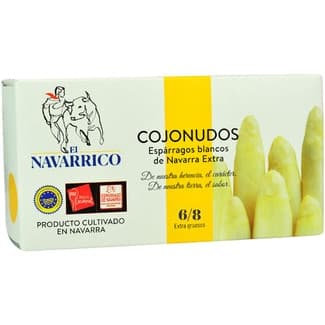Cojonudos espárragos blancos extra 6-8 frutos IGP Espárrago de Navarra lata 250 g neto escurrido -
