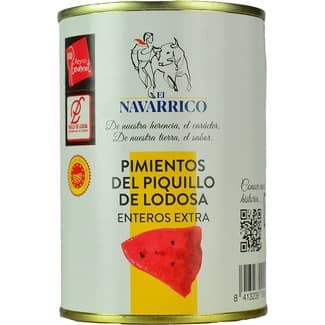 Pimientos del piquillo enteros extra DOP de Lodosa lata 360 g neto escurrido -