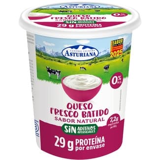 Queso fresco batido sabosr natural 0% m.g. unidad 400 g -