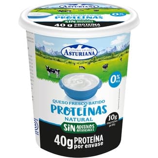 Queso fresco batido con proteínas sabor natural 0% m.g. unidad 400 g -