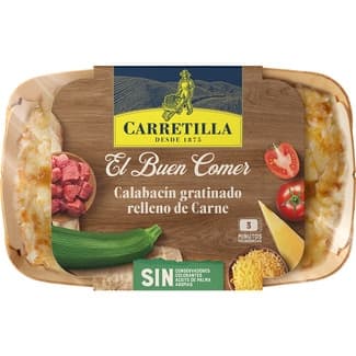 Calabacín gratinado relleno de carne El Buen Comer envase 350 g -