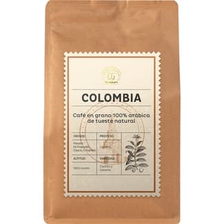 Café en grano 100% arábica de tueste natural origen Colombia envase 250 g -