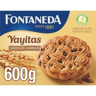 Galletas de desayuno con chocolate y 5 cereales paquete 600 g -