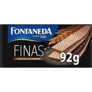 Finas galletas de barquillo con chocolate negro paquete 92 g -