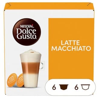 Café Latte Macchiato selección arábica de Brasil y Colombia estuche 8 cápsulas de café + 8 cápsulas de leche -