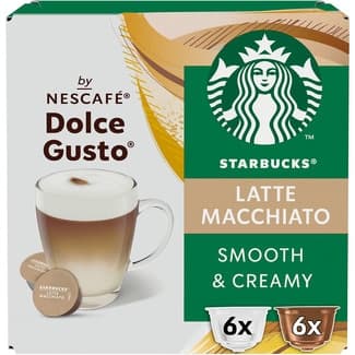 Café 100% arábica Latte Macchiato estuche 12 cápsulas compatibles con cafeteras Dolce Gusto -