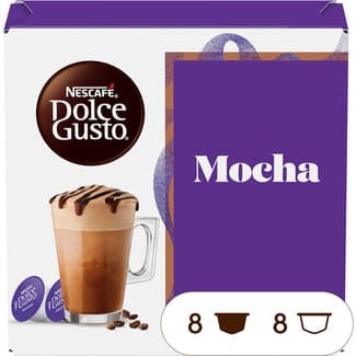 Café mocha estuche 8 cápsulas de café + 8 cápsulas de leche -