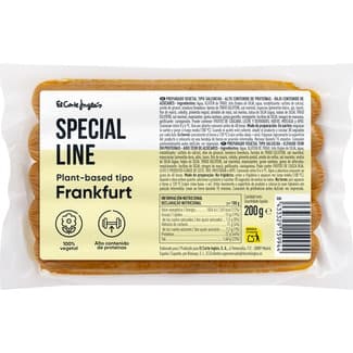 Salchichas 100% vegetales tipo Frankfurt envase 200 g -