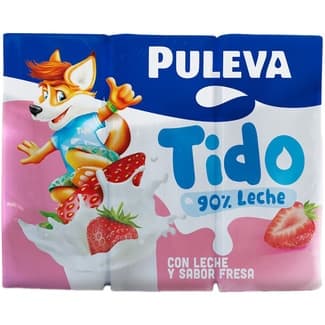 Tido batido de fresa 90% de leche sin gluten pack 6 briks 200 ml -
