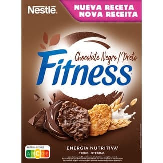 Cereales de desayuno copos de trigo integral y arroz tostado con chocolate negro paquete 375 g -