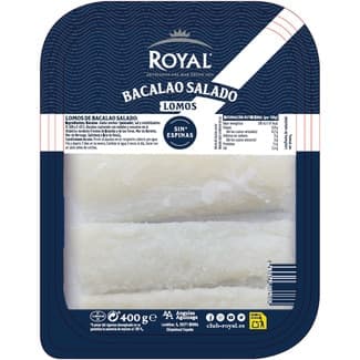 Lomos de bacalao salado sin espinas estuche 400 g -