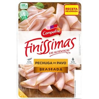 Finíssimas pechuga de pavo braseada en lonchas sin gluten sin lactosa envase 110 g -