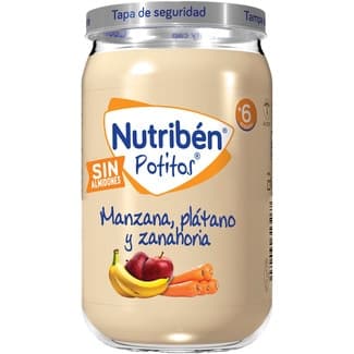 Potitos tarrito de manzana, plátano y zanahoria sin almidones y sin gluten desde 6 meses tarro 235 g -