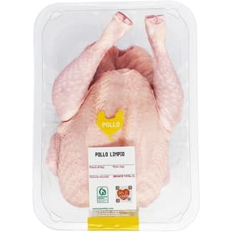 Pollo entero limpio para asar peso aproximado bandeja 1,7 kg