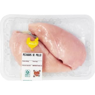 Pechuga de pollo 2 unidades peso aproximado bandeja 500 g