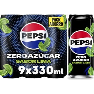 Refresco de cola sin azúcar sabor a lima pack 9 latas 33 cl -