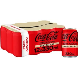 Refresco de cola sin azúcar ZERO CAFEÍNA pack 12 latas 33 cl -