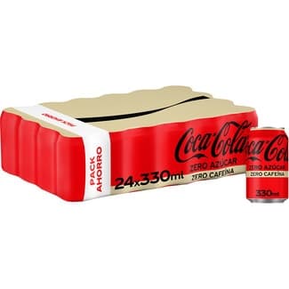 Refresco de cola sin azúcar ZERO CAFEÍNA pack 24 latas 33 cl -