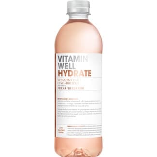 Bebida refrescante con vitaminas y minerales Hydrate sabor fresa y ruibarbo botella 50 cl -