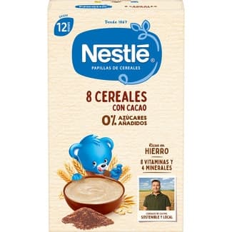Papilla 8 cereales con cacao 0% azúcares añadidos desde 12 meses envase 475 g -