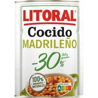 Cocido madrileño -30% sal y grasas con aceite de oliva sin gluten lata 425 g -