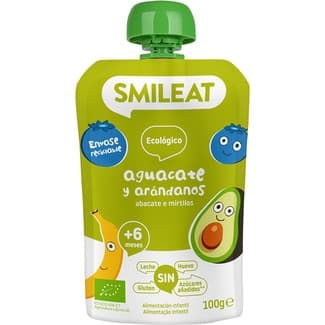 Aguacate y arándanos ecológico sin gluten sin leche y sin azúcares añadidos desde 6 meses bolsita 100 g -