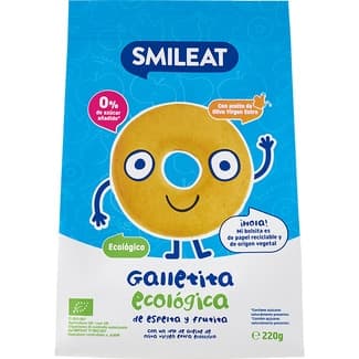 Galletas ecológicas de espelta y fruta con zumo de manzana sin azúcares añadidos envase 220 g con aceite de oliva virgen y sin aceite de palma -