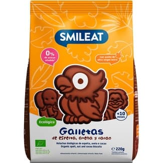 Galletas de espelta avena y cacao ecológicas desde 6 meses 0% azúcares añadidos bolsa 220 g -