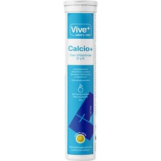 Complemento alimenticio a base de calcio vitamina D y vitamina K sabor limón bote 20 comprimidos efervescentes -