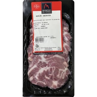 Filetes de aguja de cerdo ibérico peso aproximado bandeja 290 g -