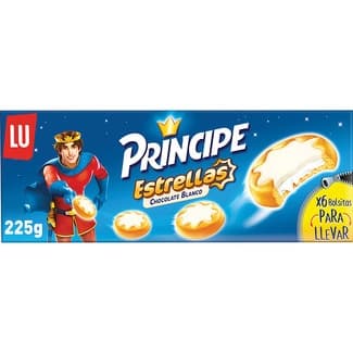 Estrellas galletas rellenas de chocolate blanco paquete 225 g -