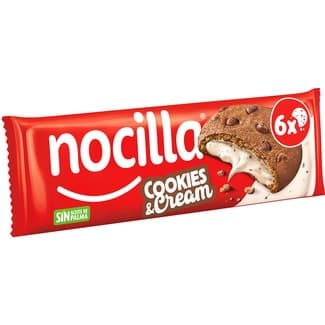 Cookies rellenas de nocilla cookies and cream sin aceite de palma 6 unidades paquete 120 g -