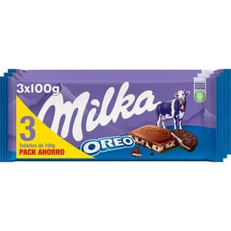 Chocolate con leche relleno de galleta Oreo pack 3 envases 100 g -