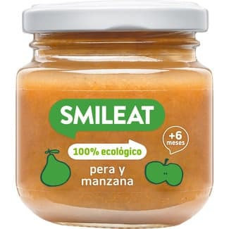 Tarrito de pera y manzana 100% ecológico y sin gluten desde 6 meses envase 130 g -