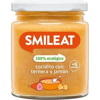 Tarrito de cocidito con jamón y ternera 100% ecológico sin gluten desde 6 meses envase 230 g -