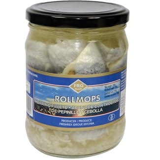 Arenque con trocitos de pepinillo y cebolla tarro 500 g -