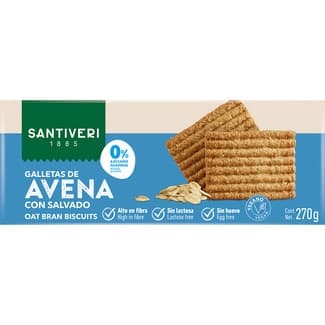 Galletas de avena con salvado sin lactosa estuche 270 g -