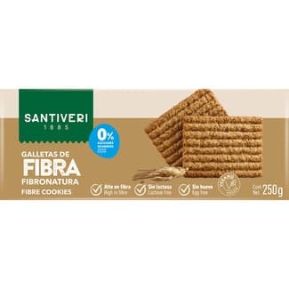 Fibro Natura galletas de fibra 33% salvado y 0% azúcares añadidos estuche 250 g con aceite de girasol y oliva -