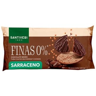 Galletas finas 0% de trigo sarraceno con chocolate negro 0% azúcares añadidos envase 90 g -