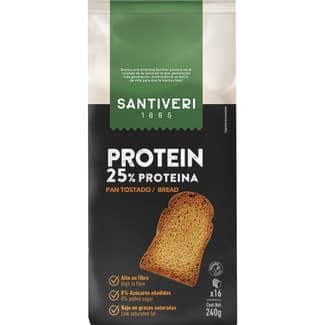 Protein pan tostado con 25% proteína 0% azúcares añadidos 16 rebanadas paquete 240 g -
