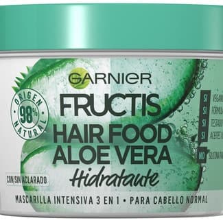 Hair Food Aloe Vera mascarilla de pelo intensiva 3 en 1 hidratante con/sin aclarado tarro 390 ml para cabello normal -