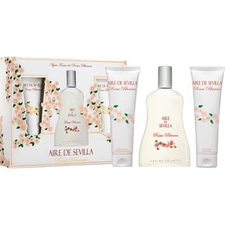 Rosas Blancas estuche con eau de toilette femenina natural spray 150 ml + crema hidratante corporal perfumada tubo 150 ml+ gel de ducha tubo 75 ml -