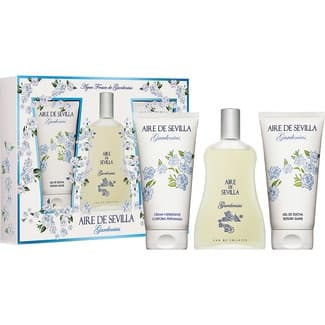 Gardenias estuche con agua fresca de colonia femenina natural spray 150 ml + gel de ducha bote 150 ml +crema hidratante corporal bote 150 ml -