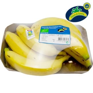 Plátano de Canarias IGP ecológico bandeja 800 g peso aproximado