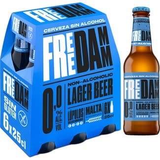 Cerveza rubia 0,0% alcohol tipo Lager pack 6 botellas 25 cl -