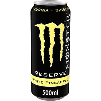 Bebida energética con taurina y ginseng Reserve sabor Piña blanca lata 50 cl -