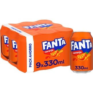 Refresco de naranja con gas pack 9 latas 33 cl -