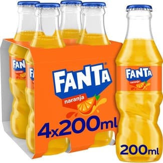 Refresco naranja con gas pack 4 botellas 20 cl (envase de vidrio) -